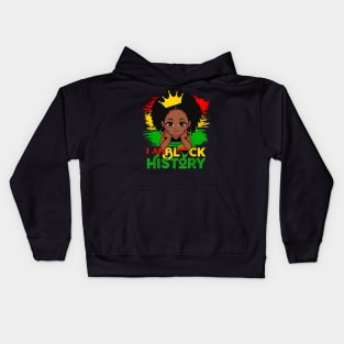 I Am Black History BHM Black Pride Black Melanin Girl Kids Kids Hoodie